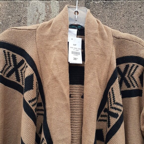 Cals Open Front Poncho Cardigan Desert Southwest Long Fringe - Gift Idea - Picture 6 of 7